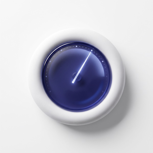 A glass dashboard gauge
